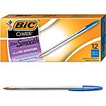 [Prime] 12-Count BIC Cristal Xtra Smooth Blue Ballpoint Pens $1.04 w/ S&amp;S + Free Shipping