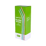 [Prime] 100-Count Amazon Basics Disposable Striped Plastic Flex Straws (Assorted Colors) $1.34 + Free Shipping