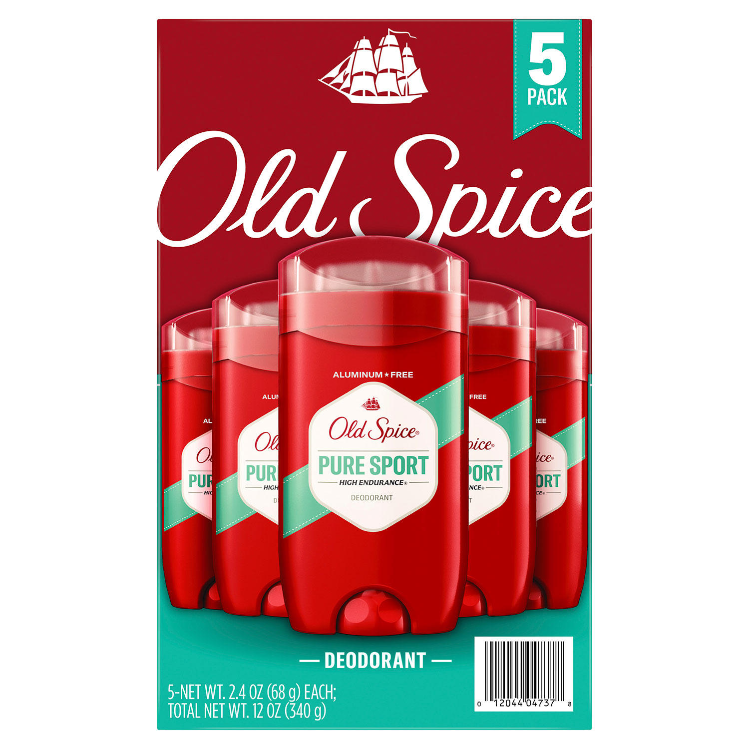 Sam's Club: 5-Count 2.4-Oz Old Spice 48 Hour Protection High Endurance Deodorant (Pure Sport) $9 ($1.80/Stick) + Free Shipping for Plus Members