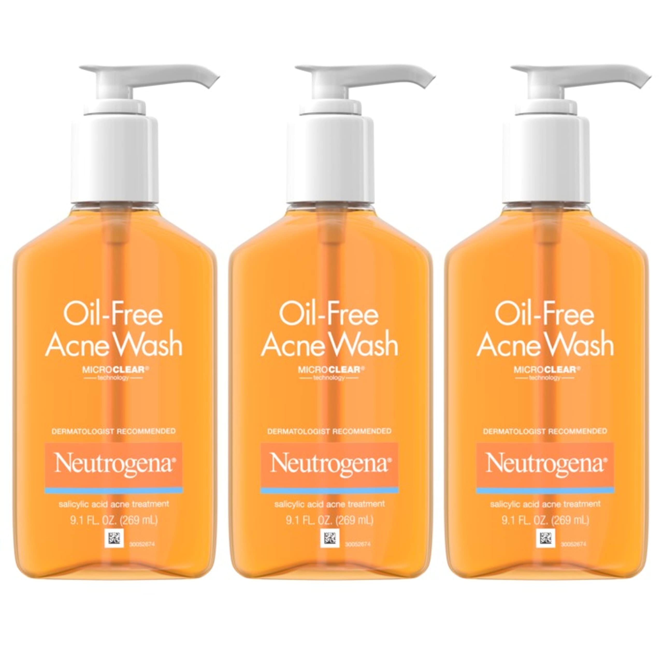 3-Count 9.1-Oz Neutrogena Oil-Free Acne Fighting Facial Cleanser $15.39 ($5.13 Each) w/ S&S + Free Shipping w/ Prime or on $35+