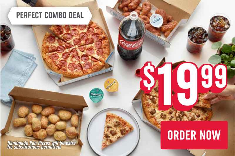 Domino's: 2 Medium 1-Topping Pizzas, 16-Piece Parmesan Bread Bites, 8-Piece Cinnamon Twists & 2L Soda $20 (Delivery or Carryout)