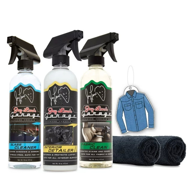 6Piece Jay Leno's Garage Car Interior Essentials Detailing Kit w/ Interior Detailer, Fabric