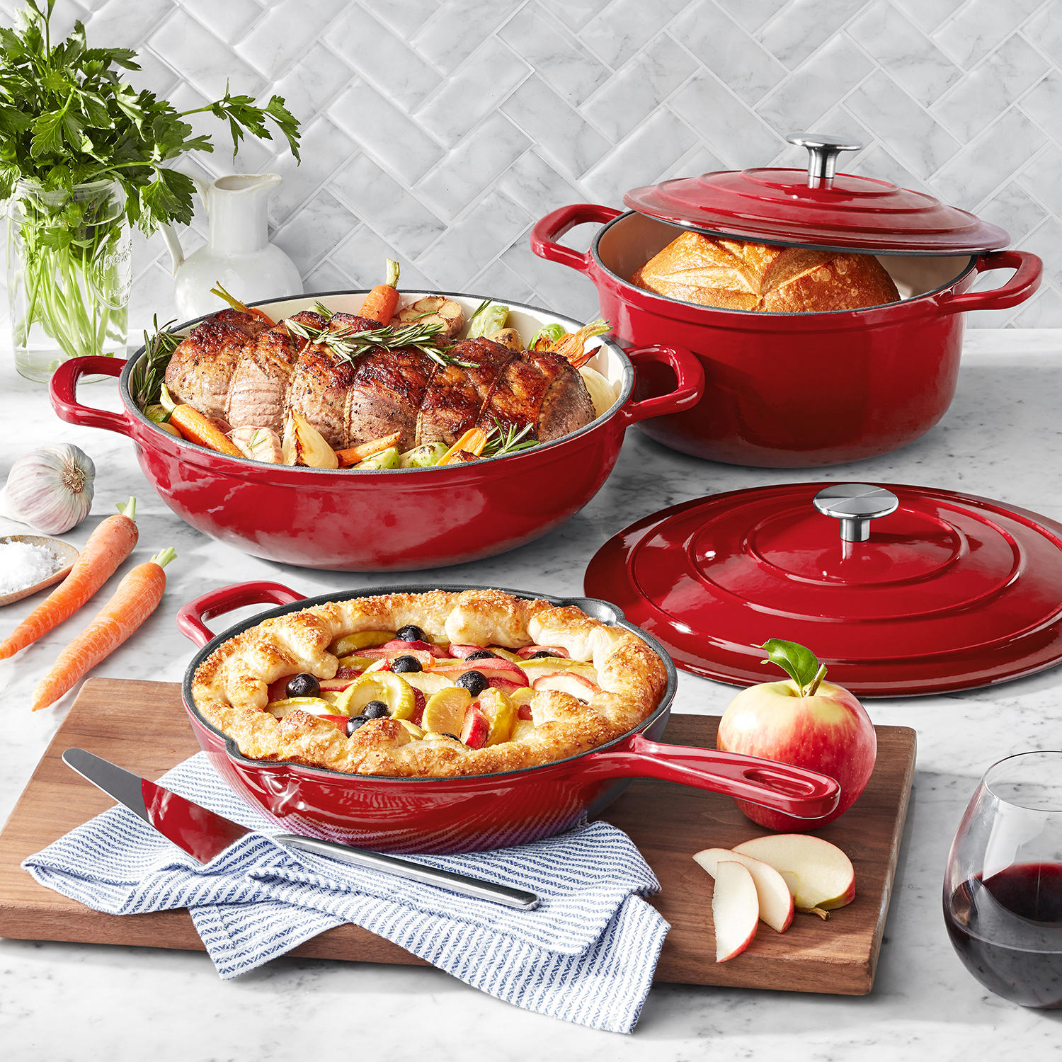 Sam's Club: 5-Piece Member's Mark Enamel Cast Iron Set (Assorted Colors) $78.91+ Free Shipping for Plus Members