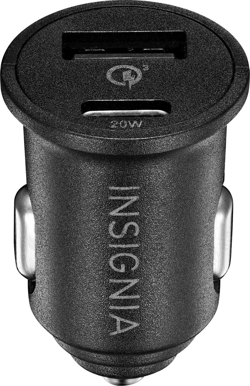 Insignia 20W Vehicle Charger w/ 1 USB-C and 1 USB Port (Black) $8.50 + Free Shipping