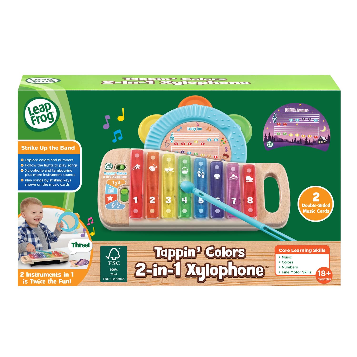 LeapFrog Tappin' Colors 2-in-1 Interactive Musical Toy Xylophone & Tambourine $14.24 + Free Shipping w/ Prime or on $35+