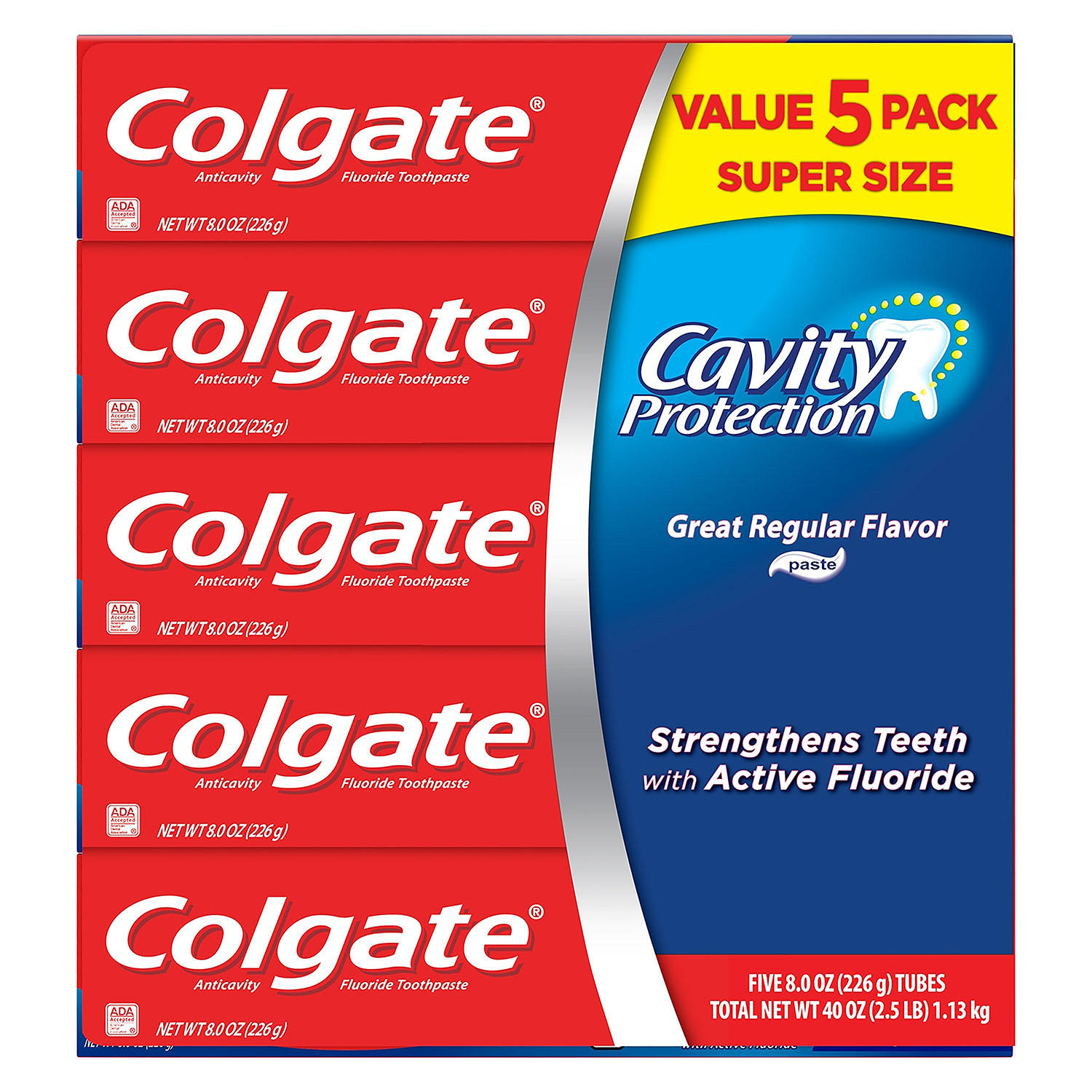 Sam's Club: 5-Count 8-Oz Colagate Cavity Protection Fluoride Toothpaste $6.48 ($1.30 Each) + Free Shipping for Plus Members