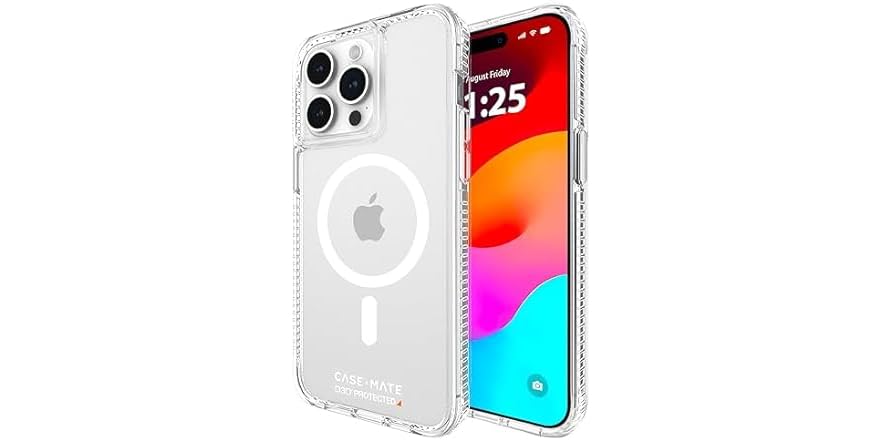 Case-Mate iPhone 15 Pro Max Magentic D3O Shockproof Phone Case (Clear or Black) $5 + Free Shipping w/ Prime