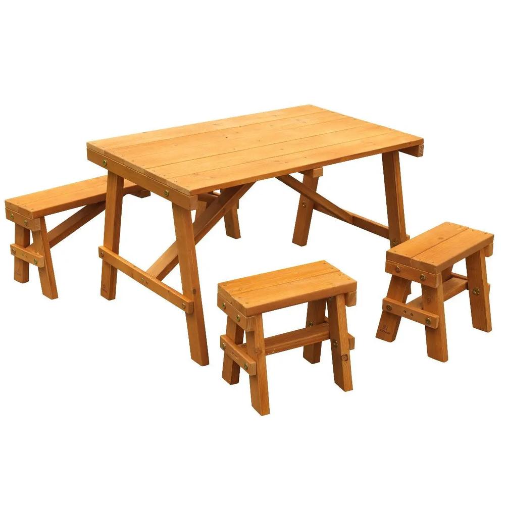 4-Piece KidKraft Kid's Outdoor Cedar Wood Picnic Table Set w/ Long Bench & 2 Small Benches + $3.71 Menard's Credit $33.70 + Free Store Pickup