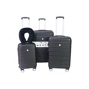 4-Piece Solite Savoie Expandandable Upright Spinner Luggage Set w/ Neck Pillow (22", 26", 30", Black) $  120 + Free Shipping