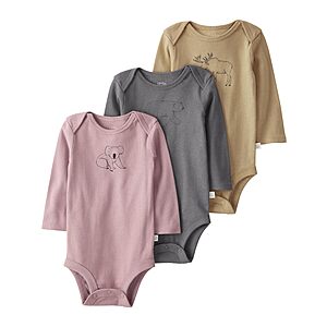 3-Count Carter's Baby Boys' or Girls' Little Planet Organic Cotton Long-Sleeve Bodysuits