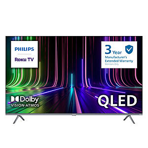 Sam's Club: 65" Philips 4k QLED UltraHD Roku Smart TV w/ 3 Year Manufacturer's Extended Warranty $  399 + Free Shipping for Plus Members