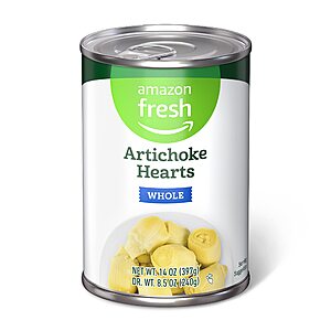 14-oz Amazon Fresh Canned Artichoke Hearts (Whole or Quartered) $1.35 