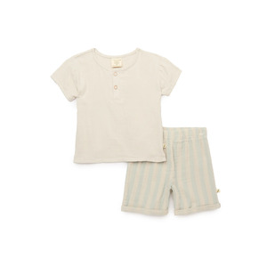 Select Easy-Peasy Baby & Toddler Clothing: Toddler Boys' Organic Gauze Henley Tee & Shorts Set (Various) $6 & More + Free S&H w/ Walmart+ or on $35+