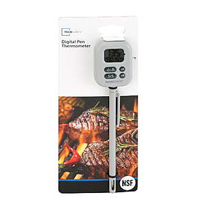 Mainstays Digital Pen Thermometer Stainless Steel Prob Meat Thermometer $4 + Free S&H w/ Walmart+ or on $35+