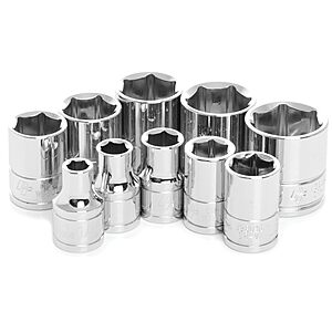 10-Piece Performance Tool 3/8" Drive SAE Socket Set $10.40 + Free Shipping w/ Prime or on $35+