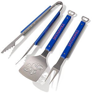 3-Piece YouTheFan NCAA Spirit Series Stainless Steel BBQ Set (Kansas Jayhawks) $14.87 + Free Shipping w/ Prime or on $35+