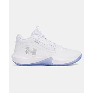 Under Armour Men's or Women's UA Lockdown 7 Basketball Shoes (White/Silver) .50 + Free Shipping
