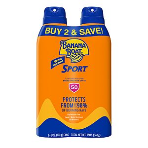 2-Count 6-Oz Banana Boat Sport Ultra SPF 50 Sunscreen Spray $8.39 w/ S&S + Free Shipping w/ Prime or on $35+