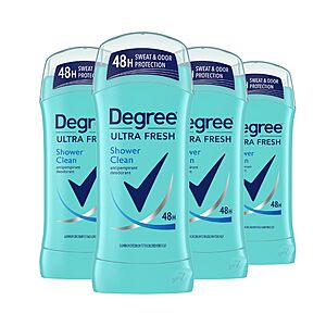 [Prime] 4-Count 2.6-Oz Degree Ultra Fresh 48H Antiperspirant Deodorant Stick (Shower Clean) $8.99 w/ S&S + Free Shipping