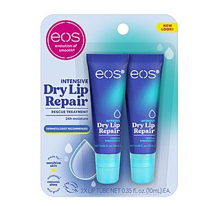 2-Count 0.35-Oz eos The Hero 24HR Moisture Lip Repair Treatment (Strawberry) $5.39 w/ S&S + Free Shipping w/ Prime or on $35+