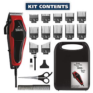 19-Piece Wahl USA Detail Trim Clip 'N Trim 2-In-1 Corded Hair Clipper Kit (Red) .95