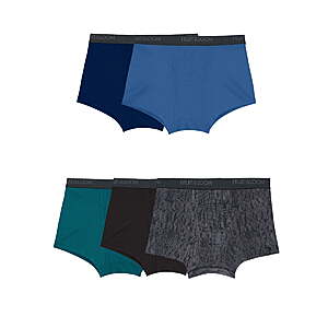5-Count Fruit of the Loom Men's Micro-Stretch Short Leg Boxer Briefs (S, M, XL) 