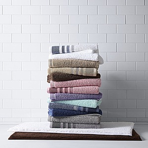 Home Expressions Towels: Solid & Stripe Bath Towels (Various) $3.49, Hand Towel (Various) $2.79 & More + Free Store Pickup at JCPenney
