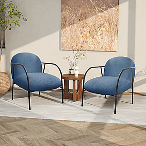 2-Count Cvijan Upholstered Armchair (Blue Polyester Blend) $79.99 + Free Shipping