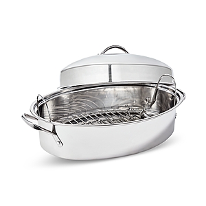 8-Quart The Cellar Stainless Steel Oval Roaster w/ Rack & Lid $28.99 + Free Pickup at Macys or Free Shipping on $39+