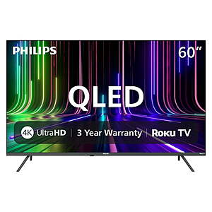 Sam's Club Members: 60" Philips 7900 Series 4K QLED Ultra HD Roku Smart TV + 3 Yr Warranty $279 + Free Shipping for Plus Members