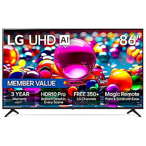 Sam's Club: 86" LG UA7700 4K UHD Smart TV + 3-Year Warranty $676.99 & More + Free Shipping for Plus Members