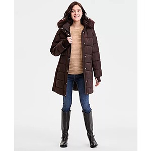 Michael Michael Kors Women's Faux-Fur-Trim Hooded Puffer Coat (Various) $79.99 & More + Free Shipping