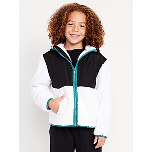 Old Navy Boys' Loose Sherpa Pocket Hooded Jacket (White Lilies) $7.99 & More + Free Store Pickup or FS $50+