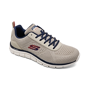 Skechers Men's Track Leshure Wide-Width Athletic Training Sneaker (Taupe/Navy, 9,10,10.5,12) $32 & More + Free Pickup at Macys or Free Shipping on $39+