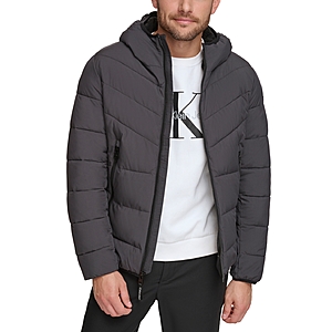 Calvin Klein Men's Chevron Stretch Sherpa Lined Hood Jacket (Various) $44.99 & More + Free Shipping