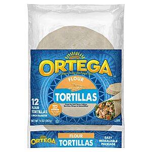 12-Ct 6" Ortega Flour Tortillas (14-Oz Total) $1.95 w/ S&S