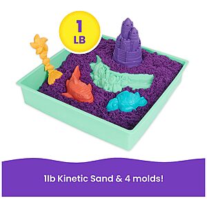 Kinetic Sand Sandbox Set w/ 1-Pound Purple Play Sand, 4 Tools & Molds & Storage Tray $6.95 + Free Shipping w/ Prime or on $35+