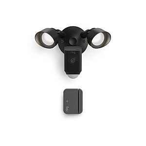 [Prime] Ring Floodlight Cam Plus Wired Outdoor Security Camera (Black) + Outside Door Sensor (Black) $99.99 + Free Shipping