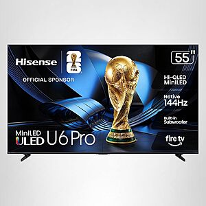 55" Hisense U6 Pro Series 4K UHD Mini-LED ULED 144Hz HDR Smart Fire TV (55U6SF Pro) $597.99 + Free Shipping