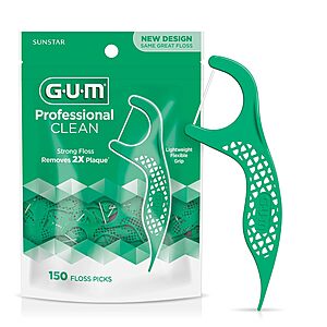 150-Count GUM Professional Clean Dental Floss Picks (Fresh Mint) $3.59 + Free Shipping w/ Prime or on $35+