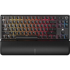 Corsair K70 CORE TKL Wireless RGB Mechanical Gaming Keyboard w/ Pre-Lubed MLX Red v2 Linear Switches (Black)
