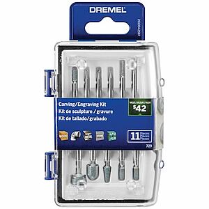 11-Pc Dremel Diamond Grit Carving & Engraving Rotary Accessory Kit $10 