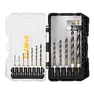 12-Pc DeWALT Black & Gold Drill Bit Set $15 + Free S&H