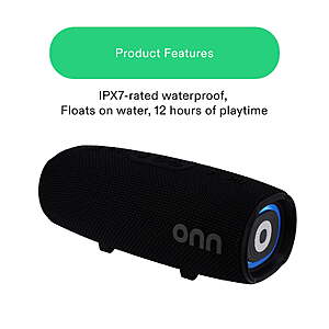onn Medium Rugged Bluetooth Speaker w/ LED Lighting (Various) $19.88 + Free Shipping