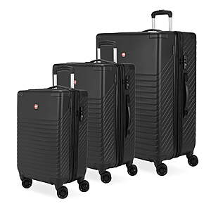 3-Piece Swissgear Edge Hardside Expandable Spinner Luggage Set (Black) $153.13 + Free Shipping