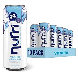 [Prime] 10-Pack 11-Oz Nurri 30g Protein Ultra-Filtered Milk Shake (Vanilla) $17.97 + Free Shipping