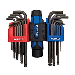 22-Piece Kobalt Standard (SAE) & Metric Combination Ball-End Hex Key Set $15.98 + Free Pickup at Lowes