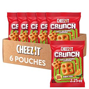 6-Pack 2.25-Oz Cheez-It Crunch Zesty Jalapeno Cheddar Baked Snack Pouches $5.64 w/ S&S + Free Shipping w/ Prime or on $35+