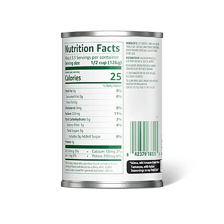 [Prime] 14.5-Oz Amazon Fresh Diced Tomatoes w/ Italian Seasoning 4 for $2.93 w/ S&S + Free Shipping