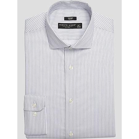 Men's Wearhouse: Up to 70% Off Original Prices: Pronto Uomo Men's Slim Fit Stripe Spread Collar Dress Shirt (Blue) $14.99 & More + Free Shipping